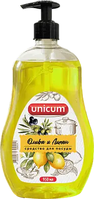 Unicum средство для мытья посуды олива и лимон 950 мл