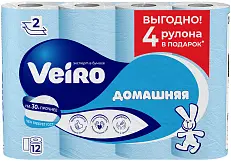 Veiro туалетная бумага домашняя 2 х слойная белая 12 шт