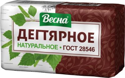 ВЕСНА народное туалетное мыло дегтярное в пленке 140г 