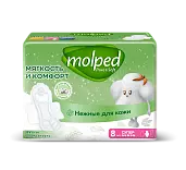 Molped ультратонкие прокладки pure soft с крылышками супер 8 шт