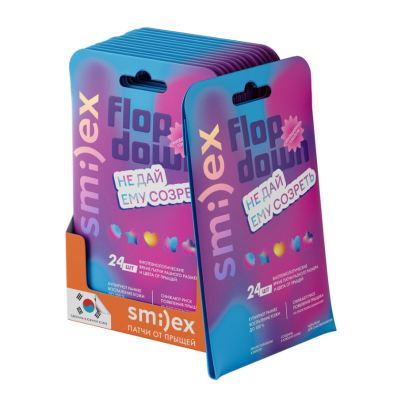SMILEX тонкие биотехнологические патчи от прыщей цветные 24 шт 