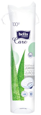 BELLA Ватные подушечки 100шт с экстр. алоэ 