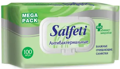 Salfeti №100 влажные салфетки антибактериальные с клапаном 