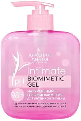 Красная Линия натуральный гель биомиметик для интимной гигиены нежность и комфорт 300 г