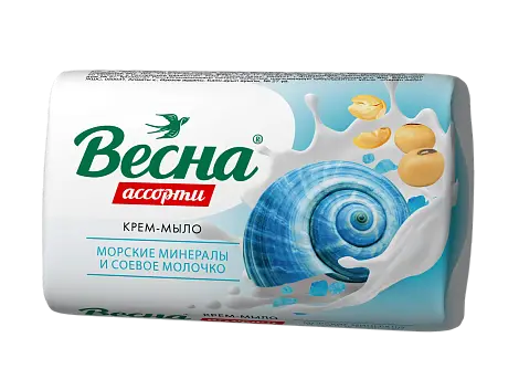 ВЕСНА ассорти туалетное мыло морские минералы и соевое молочко 90 г