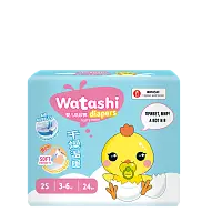 Watashi подгузники одноразовые для детей 2 s 3-6 кг 24 шт