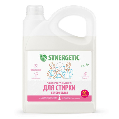 Synergetic биоразлагаемый концентрированный гель для стирки для белого белья 2,75 л 90 стирок 
