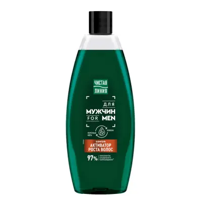 Чистая Линия шампунь для мужчин для активации роста волос с перечной мятой и кофеином 600 мл 