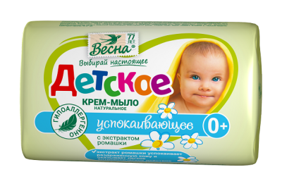 ВЕСНА детское крем мыло успокаивающее с экстрактом ромашки 90г 