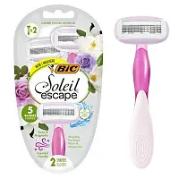 Bic бритва женская одноразовая soleil escape роза и магнолия 5 лезвий 2 шт