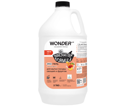 Wonder Lab экогель для мытья посуды сливочные фрукты 3.78 л 