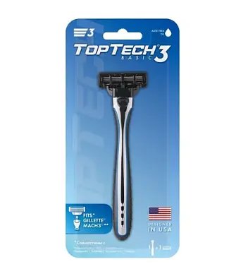 TopTech мужская бритва 3 1 станок+1 сменная кассета совместима с gillette
