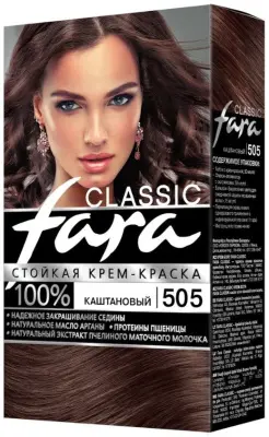 Fara краска для волос 504 коричневыйМягко окрашивает, придавая волосам стойкий насыщенный цвет 