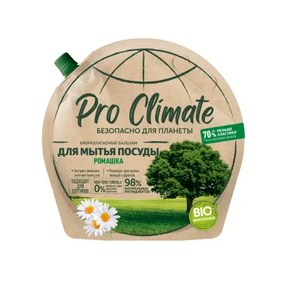 Pro Climate бальзам для посуды биоразлагаемый ромашка дой пак 700 мл 