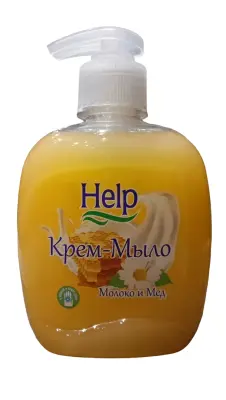 Help жидкое мыло молоко и мёд 300г с дозатором 