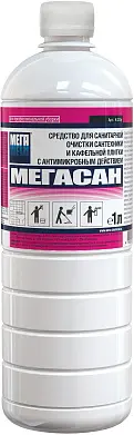 Мегасан средство для санитарной очистки сантехники и кафельной плитки с антимикробным действием 1 л