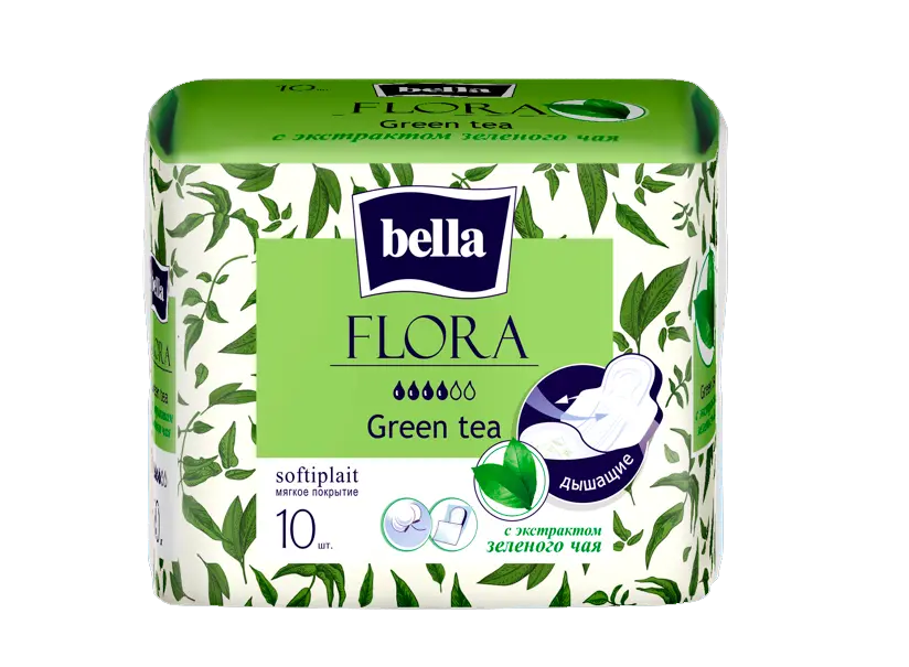 BELLA Прокладки Green, 10 шт.уп. (с экстрактом зеленого чая)