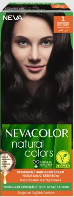 Nevacolor Natural Colors стойкая крем краска для волос 3. темный шатен 