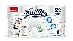 Familia Plus туалетная бумага белая двухслойная 8 шт