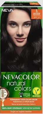 Nevacolor Natural Colors стойкая крем краска для волос 3. темный шатен
