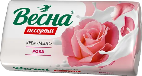 Весна ассорти крем мыло туалетное твердое роза 300 г