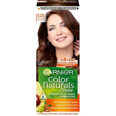Garnier стойкая питательная крем краска для волос color naturals оттенок 5.25 горячий шоколад