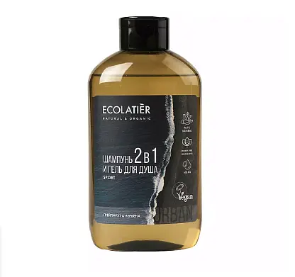 Ecolatier мужской гель для душа и шампунь 2 в 1 грейпфрут & вербена 600 мл