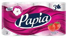 Papia туалетная бумага белая трёхслойная 8шт