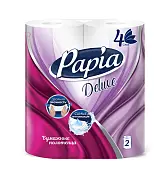 Papia бумажные полотенца белые четырёхслойные 2шт