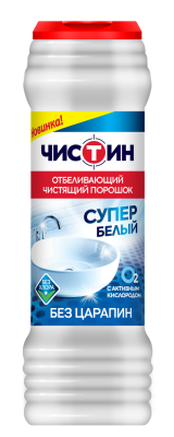 Чистин отбеливающий чистящий порошок супер белый 400 г 