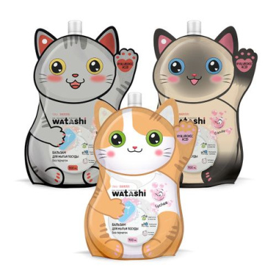 Watashi Kote бальзам для мытья посуды без перчаток микс дой пак 700 мл 