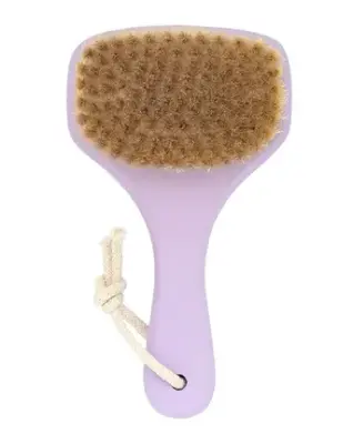 Lei массажная щетка для сухого массажа тампико с покрытием фиолетовая 