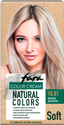 Fara стойкая крем краска для волос natural colors soft  353  белое золото 10.81 