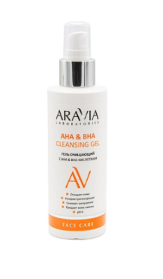 Aravia Laboratories Гель очищающий с AHA & BHA кислотами AHA & ВНА Cleansing Gel 150 мл 