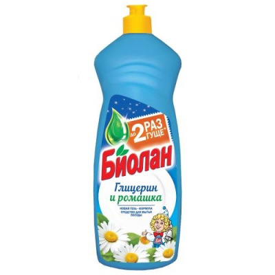 Биолан средство для мытья посуды глицерин и ромашка 900 мл 