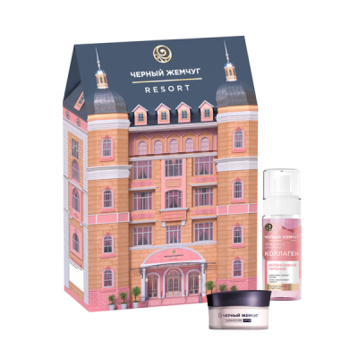 Черный жемчуг подарочный набор пенка для умывания + крем для лица spf защита 150 мл+ 48 мл 