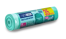 Lemon Moon пакеты для мусора прочные с завязками раздельные 35 л 15 шт
