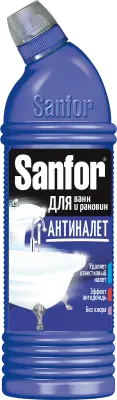 Sanfor для ванн средство чистки и дезинфекции лимонная свежесть 750 мл 