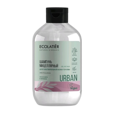 ECL Шампунь Мицеллярный для чувствительной кожи головы алоэ вера & вербена, 600 мл 