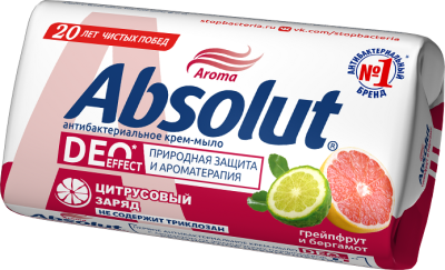 ABSOLUT DEO effect туалетное мыло грейпфрут и бергамот 90 г 