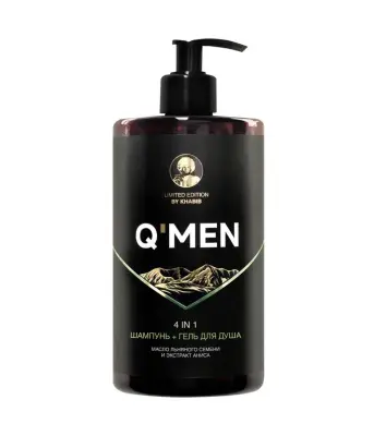 Q’MEN Шампунь 4 в 1 мужской, 640 мл 
