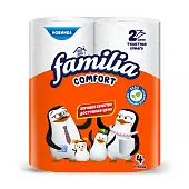 Familia comfort туалетная бумага белая двухслойная 4 шт