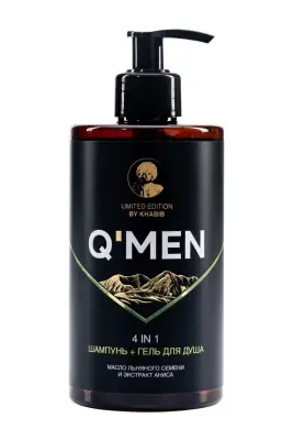 Q’men шампунь 4 в 1 мужской, 410 мл 