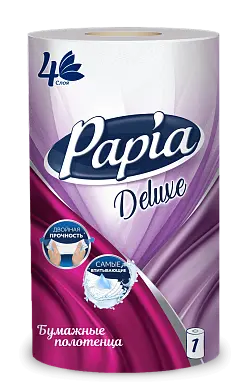 Papia deluxe бумажные полотенца белые четырёхслойные 1 шт
