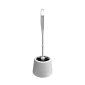 Azur комплект для туалета ерш + подставка мини белый с черной щетиной
