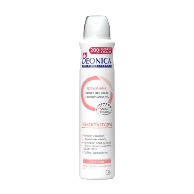 Deonica антиперспирант спрей женский легкость пудры 200 мл 