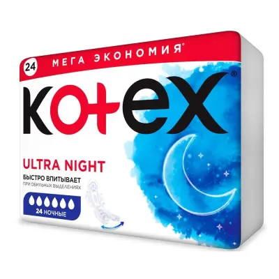 Kotex ultra ночные гигиенические прокладки 24 шт 