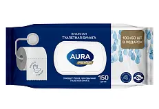 Aura premium влажная туалетная бумага big с крышкой 150 шт