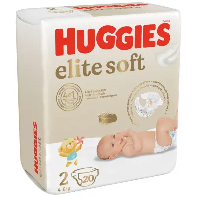 Huggies Soft подгузники для новорожденных 4-6 кг 2 размер 20 шт 