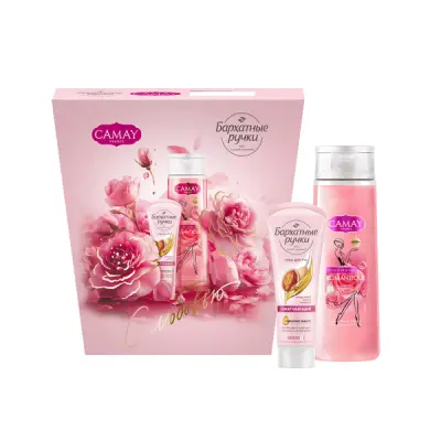 ПН Camay Бархатные ручки гель для душа парфюмированный 250 мл крем для рук 80 мл 